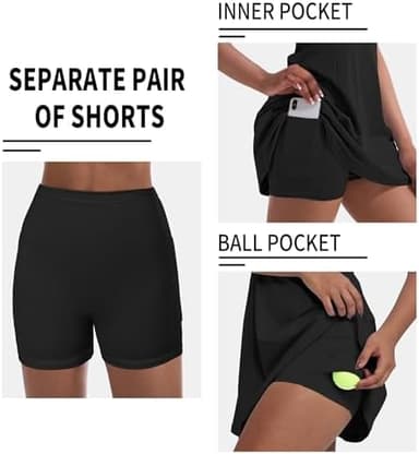 Tennis Dress for Women, Tennis Golf Dresses with Built in Shorts and Pockets for Sleeveless Workout Athletic Dresses - Image 5