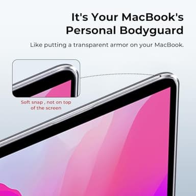 EooCoo Hard Case Compatible with MacBook Air 13.3 inch M1 Chip 2021-2018 with Retina Display, Air 13.3 inch Plastic Protective Case + Transparant Keyboard Cover + Screen Protector, Crystal Clear - Image 6