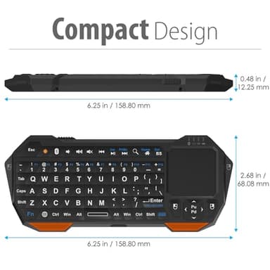 Fosmon Mini Bluetooth Keyboard (QWERTY Keypad), Wireless Portable with Touchpad, Compatible with Apple TV, Amazon Fire Stick, PS4, PS4 Pro, PS5, HTPC/IPTV, VR Glasses, Smartphones - Image 7