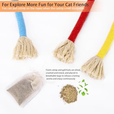 Retro Shaw Cat Toys Chew Rope, 3Pcs Catnip Kitten Toys for Indoor Cats Kitty, Safe Kitten Teething Chew Toy Cat Nip Kicker String for All Breeds 23.6 Inches - Image 6