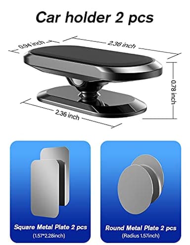odbowuge Magnetic Phone Holder for Car[2 Pack],Phone Holders for Your car [Upgrade Magnet] -360 Rotation,Car Magnet Phone Mount Compatible with All Cell Phone - Image 7