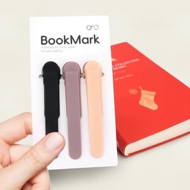 SMUK 3pcs Automatic Bookmark, Silicone Book Marks for Reading Women, Men, Kids, Book Lovers, Cute Unique Book Markers for Reading, Reading Accessories Gifts for Book Lovers - Image 5
