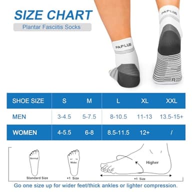 PAPLUS Ankle Brace Compression Socks (6 Pairs) for Men and Women. Plantar Fasciitis Socks with Foot Arch Support for Pain Relief - Image 2