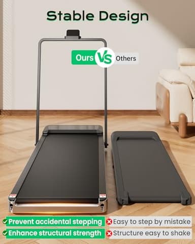 TREAFLOW Walking Pad,Treadmill with Incline for Home Office, 2.5HP Portable Under Desk Treadmill with 265 Lbs Capacity,Remote Control, Led Display - Image 7