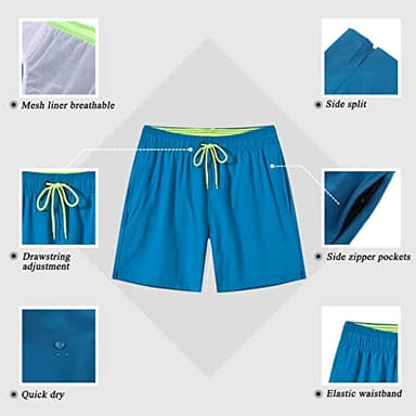 SILKWORLD Mens Swim Trunks Quick Dry Bathing Suits Shorts with Zipper Pockets, MQ18_Zip_P16, Medium - Image 5