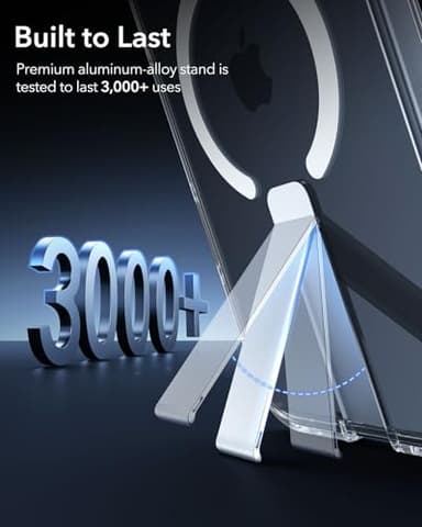 ESR for iPhone 16 Case with Stand, Compatible with MagSafe, Magnetic Kickstand Case for iPhone 16, Military-Grade Protection Shockproof Case, Boost Series, Clear - Image 7