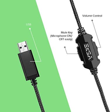 EKSA E1000 Gaming Headset, Computer Headphones with Noise Canceling Mic & RGB Light, Compatible with PC, PS4, PS5, Laptop - Image 2