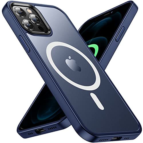 CASEQUUE Magnetic iPhone 12/12 Pro Case, Military Grade Drop Tested, MagSafe Compatible, Shockproof, Translucent Hard Back Soft Slim Protective Case, Blue - Image 1