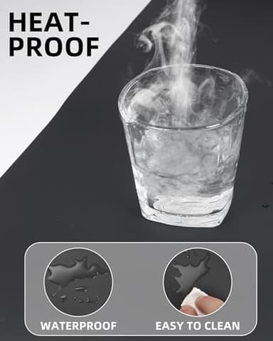 Large Desk Mat,55" x 17"Leather Desk Pad Protector,Large Mouse Pad,Non-Slip PU Leather Desk Blotter, Laptop Desk Pad,Waterproof Desk Writing Pad for Office/Home/Decor (Black) - Image 4