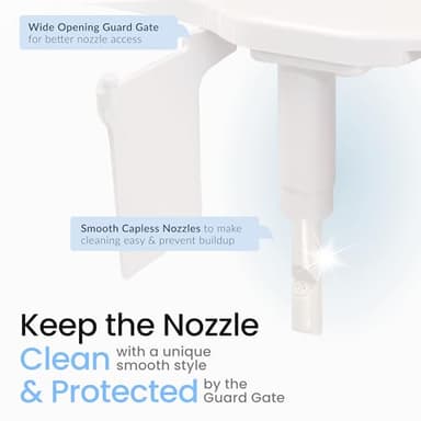 LUXE Bidet NEO 120 Plus - Patented Bidet Attachment for Toilet Seat, Innovative Hinges to Clean, Slide-in Easy Install, Advanced 360° Self-Clean, Single Nozzle, Rear Wash (Chrome) - Image 4