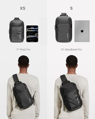 tomtoc 5L Compact Sling Backpack for Men Women, Lightweight Crossbody Shoulder Bag for 11 inch iPad Pro M5/M4, iPad Air M3/M2, 11" iPad A16, Nintendo Switch 2/Rog Xbox Ally X, EDC Daypack - XS Size - Image 3