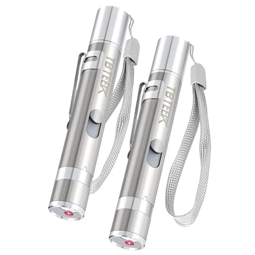 TBTeek Cat Toy, USB Rechargeable Interactive Kitten Toy, 7 Light Modes & Adjustable Patterns, Portable Pet Cat Mouse Toy for Fun Chase Play Exercise (2 Pack) - Image 1