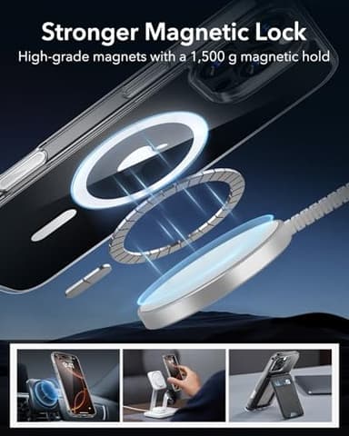 ESR for iPhone 16 Pro Max Case, Camera Control, Compatible with MagSafe, Shockproof Military-Grade Protection, Magnetic Phone Case for iPhone 16 Pro Max, Classic Hybrid Case (HaloLock), Clear - Image 6
