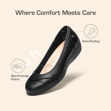 DREAM PAIRS Women's Ballet Flats Business Office Work Dress Shoes Comfortable Dressy Flats for Women,Size 8.5,Black,DWUMFA2503 - Image 6