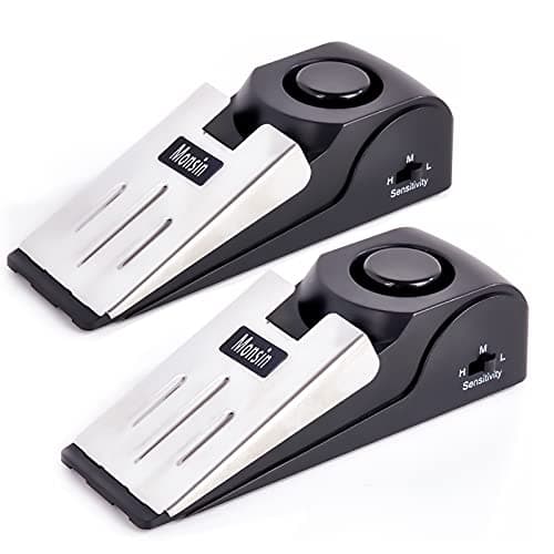 Door Stop Alarm, Door Stopper with 120DB Security Alarm, Floor Wedge Doorstop for Travel Apartment Home House (Pack of 2) - Image 1