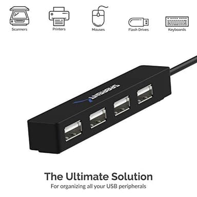 SABRENT 4 Port Portable USB 2.0 Hub (9.5" Cable) for Ultra Book, MacBook Air, Windows 8 Tablet PC (HB-MCRM) - Image 5