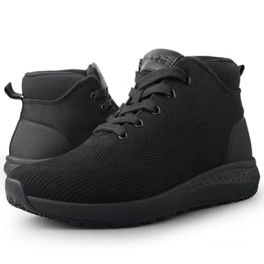 AEHAO Men's Non Slip Work Boots Slip Resistant Chef Shoes for Food Service Kitchen Restaurant Working Ankle Boot Casual Outdoor Walking Booties Waterproof,Black 8 - Image 9