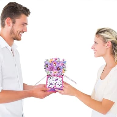 POPGIFTU Mother's Day Pop Up Card, Purple Flower Bouquet Birthday Card for Mom, Mother, Grandma, Women, Wife, Daughter, with Notecard & Envelope - Image 5