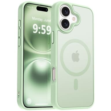 MOCCA Strong Magnetic for iPhone 16 Case, [Compatible with Magsafe][16FT Mil-Grade Drop Protection] Slim Thin Translucent Matte Protective Cover Case for iPhone 16 Phone Case 6.1", Light Green - Image 1