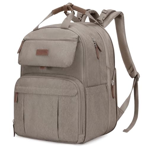 mommore Diaper Bag Backpack, Large Diaper Bag Expandable for 2 Kids/Twins, Durable Baby Bag with Changing Pad, Water Resistant Travel Diaper Backpack for Mom Dad - Image 1