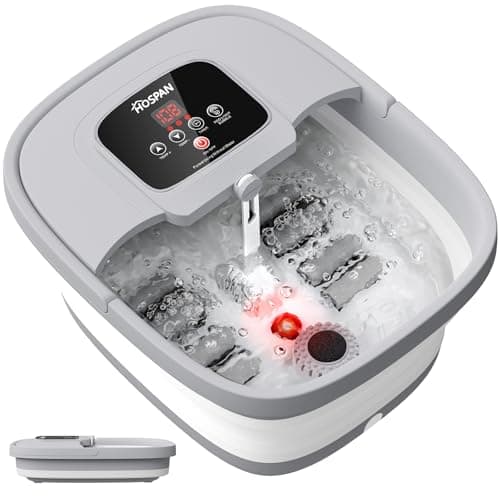 HOSPAN Collapsible Foot Spa with Heat, Bubble, Red Light, and Temperature Control, Foot Bath Massager with 8 Shiatsu Massage Rollers, Pedicure Foot Spa for Relaxation and Stress Relief - Image 1