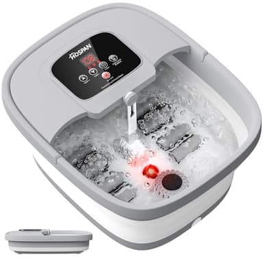 HOSPAN Collapsible Foot Spa with Heat, Bubble, Red Light, and Temperature Control, Foot Bath Massager with 8 Shiatsu Massage Rollers, Pedicure Foot Spa for Relaxation and Stress Relief - Image 1