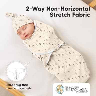 KeaBabies 3-Pack Swaddles for Newborns, Girls, Boys with Hats - Organic Soft Baby Sleep Sacks, Breathable Baby Swaddle 3-6 Months Beanies Set, Premie Infant Sleep Sack 0-3 Months (Nibbles/Bruce) - Image 5