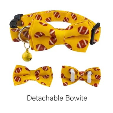 Yizepet Dog Collar with Bow Tie- Adjustable pet Collar for Dogs with Plastic Buckle Collar, Stylish Pattern for Small Medium or Large Boy and Girl Dog and Cat - Image 2