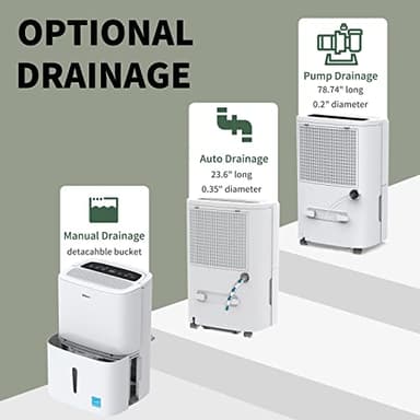 Shinco 7,000 Sq.Ft Energy Star Dehumidifier with Pump and WIFI, Ideal for Large Industrial Rooms and Home Basements, Efficient Moisture Removal and Humidity Control, 1.85 Gallons Water Tank - Image 6