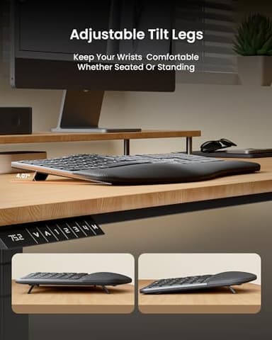 ProtoArc Ergonomic Wireless Keyboard Mouse - Image 3