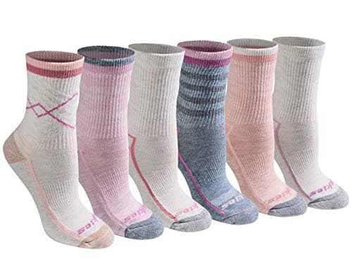 Dickies Women's Dri-Tech Advanced Moisture Wicking Mid-Crew Socks, Available in M-L (6,12 Pairs), Blush Assorted (6 Pairs), Medium - Image 1