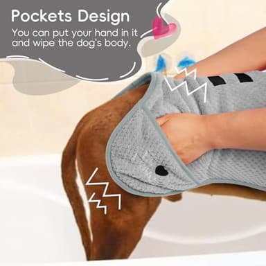 Lelepet Comfy Dog Bathrobes - Super Absorbent & Fast Drying Coat with Adjustable Hooded Hood for Small, Medium & Large Dogs - Image 6