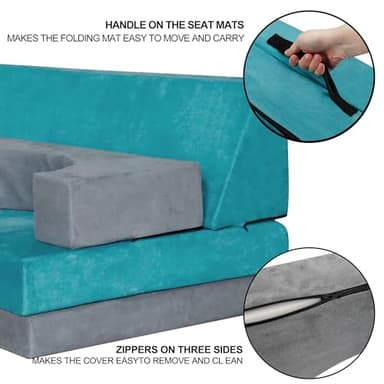 RELIANCER Modular Kids Play Set - 8PCS Foam Couches for Playroom, Toddler to Teen Sectional Sofa, Childrens Nugget Couch, Playhouse Fort Set - Image 6