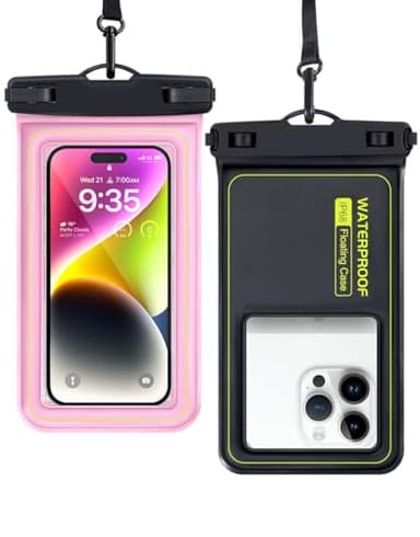 PEORSEFI IP68 Waterproof Phone Pouch, Floating Waterproof Phone Case for iPhone 16 15 Pro Max Galaxy S24+ S23 Pixel 8 Pro with Detachable Lanyard, Cellphone Dry Bags Beach Vacation Essentials -2 Pack - Image 1