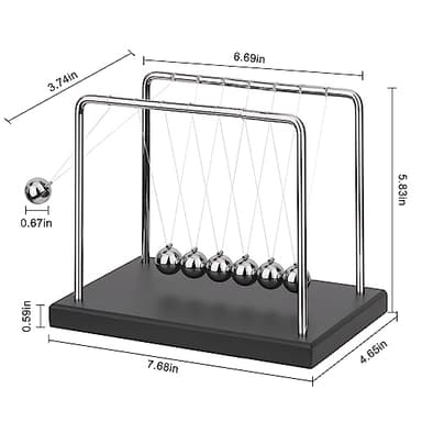 QLKUNLA Newtons Cradle Balance Balls Science Physics Gadget Desktop Decoration Kinetic Motion Toy for Home and Office(7 Beads) (7 Beads) - Image 2