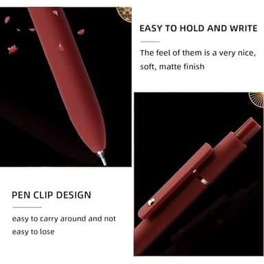 YOXMJDB Gel Pens, 5 Pcs 0.5mm Fine Point Smooth Writing Pens Cute Pens, High-End Series Black Ink Pens for Journaling Note Taking, School Office Supplies for Women Men (5 Pcs Vintage) - Image 6