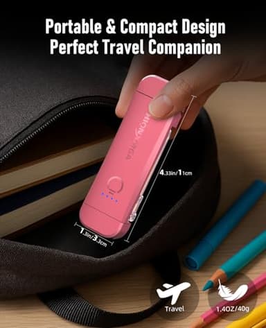 HIONXMGA Book Reading Light,Silent Touch Lamp for in Bed,Rechargeable Clip on Booklight with 3 Amber Colors & Precise Dimming Night Reading,Best Gift Lovers,Kids,Pink,(SD-10) - Image 7