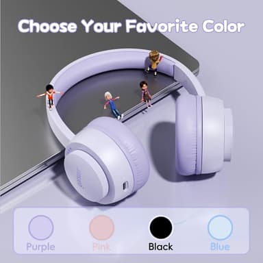 gorsun Kids Bluetooth Headphones, Toddler Headphones 85 dBA Safe Volume, 45 Hours Playtime, with Mic, Bluetooth 5.3, Kids Wireless Headset for iPad/Tablet/Travel/School, ldeal Gift (Purple) - Image 7