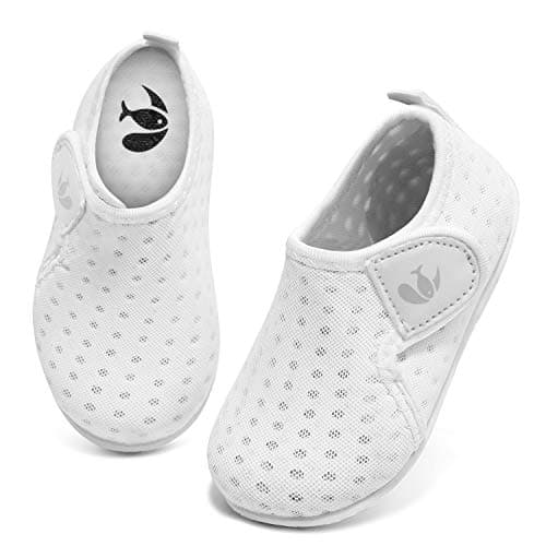 FEETCITY Water Shoes Quick Dry Barefoot Aqua Socks Swim Surf Pool Beach Yoga Shoe for Baby Boys and Girls White 12-18 Months Infant - Image 1