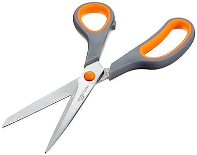 Amazon Basics Stainless Steel Scissors for Office, Crafts, Multipurpose, Sharp, Comfort Grip, PVD Coated, 3 Pack, Multicolor - Image 4