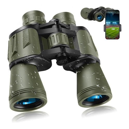 20x50 High Powered Binoculars for Adults,Compact Binoculars Telescope with Low Light Vision for Bird Watching Travel Stargazing Concerts Camping -BAK4 Prism FMC Lens with Phone Adapter(Green) - Image 1
