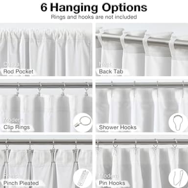 Greyish White Full Blackout Curtains 84 Inches Long, Light Blocking Back Tab and Rod Pocket Thermal Insulated Curtains with White Coating, White Bedroom Window Panels,52 by 84,2 Pieces - Image 5