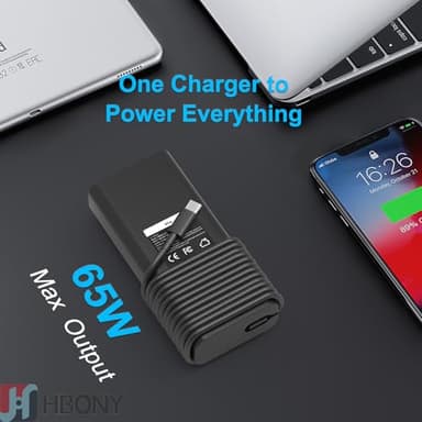 HBONY 65W 60W USB Type C Charger Compatible with Dell Laptop Latitude 5540 5440 7440 5450 e5430 5430 5530 7430 3450 5550 5350 7450 5420 7420 5520 e5440 Power Cord, XPS 13 Computer AC Adapter - Image 7