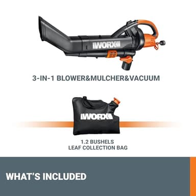 WORX WG509 12 Amp Trivac, 3 in 1 Electric Leaf Blower, Leaf Vacuum & Leaf Mulcher for Lawn Care - Image 9