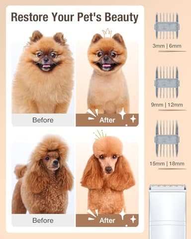 OPOWO Dog Grooming Vacuum, 2.7L Dog Hair Vacuum with Clipper Nail Grinder Paw Trimmer, 3 Suction Modes, Low Noise Groomer with 7 Pet Grooming Tools, Pet Grooming Vacuum for Dogs Cats - Image 8