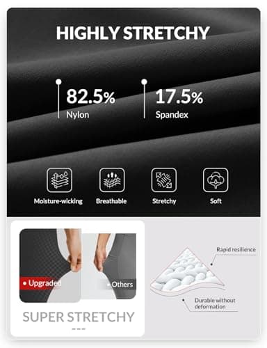 baleaf Women's Capri Leggings Knee Length High Waisted Plus Size Yoga Casual Workout Exercise Capris with Pockets Black 3XL - Image 4