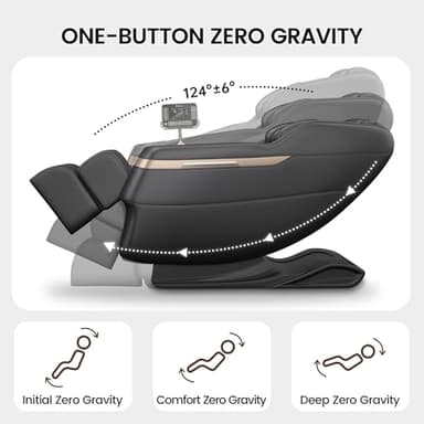 Real Relax 2024 Massage Chair Zero Gravity Full Body Airbags, 8 Fixed Points Massage Rollers with 6 Auto Modes, Bluetooth, Foot Rollers, Heater, Black - Image 3