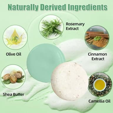 DBEAUTYM 2 Pack Rosemary Shampoo Conditoner Bar Set,Thinning Hair-Volume Shampoo & Conditioner Bar for Men and Women,Hair Thickening & Regrowth Treatment,Hair Growth Soap for Anti-Hair Loss - Image 2