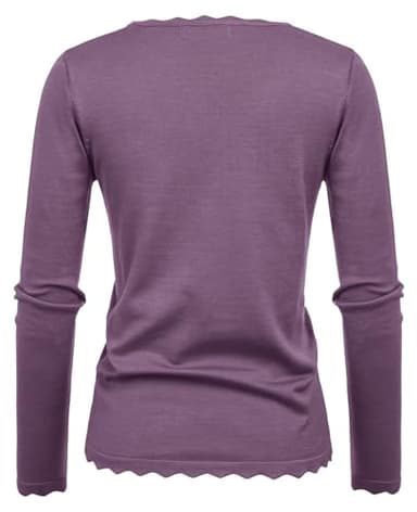 Women's Soft Long Sleeve Crew Neck Pullover Sweater 2025 Purple Size S - Image 2