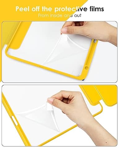VIKESI Case for iPad (A16) 11-inch 2025 and iPad 10th Generation 10.9 Inch 2022, Clear Back and TPU Shockproof Frame Cover [Built-in Pencil Holder, Support Auto Sleep/Wake] - Yellow - Image 7